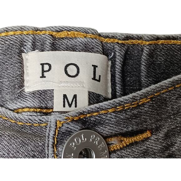 New POL Bleached Black Denim Jogger Pants M | High Waist Ombre Fade SZ M - Picture 9 of 16